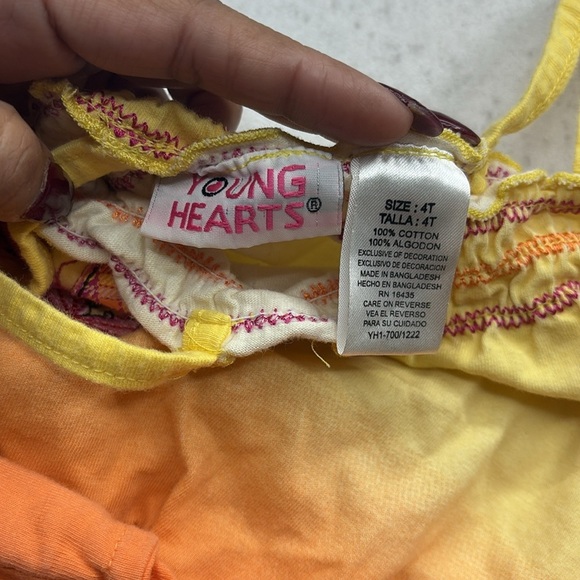 Yellow and Orange Kids Romper with Butterfly Design - Picture 5 of 5